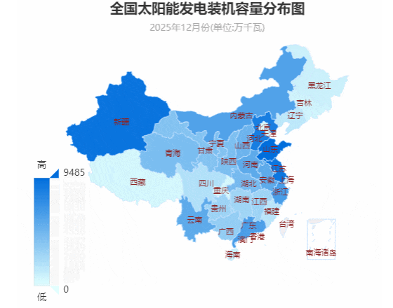 全国太阳能装机分布